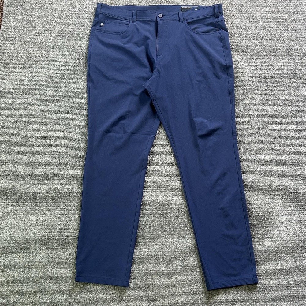 Mizzen Main Helmsman Pants Mens 38x32 Blue Performance Slim Fit Stretch Chino